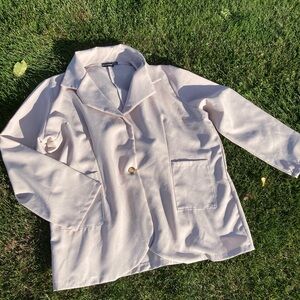 PrettyLittleThing Cream Blazer with Gold Button